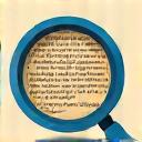 Stylized magnifying glass over ancient manuscript with keywords highlighted, symbolizing SEO for historical content.