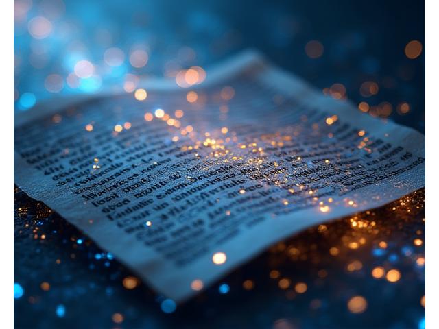 Abstract visualization of AI analyzing historical documents, showing data points connecting across a timeline.