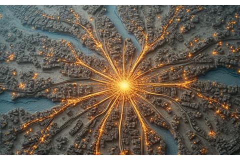 Historical map of 17th century London with superimposed data points indicating disease spread patterns