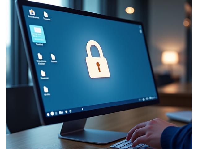 A computer screen displaying a secure file upload interface, with a locked padlock icon, indicating data privacy and security.